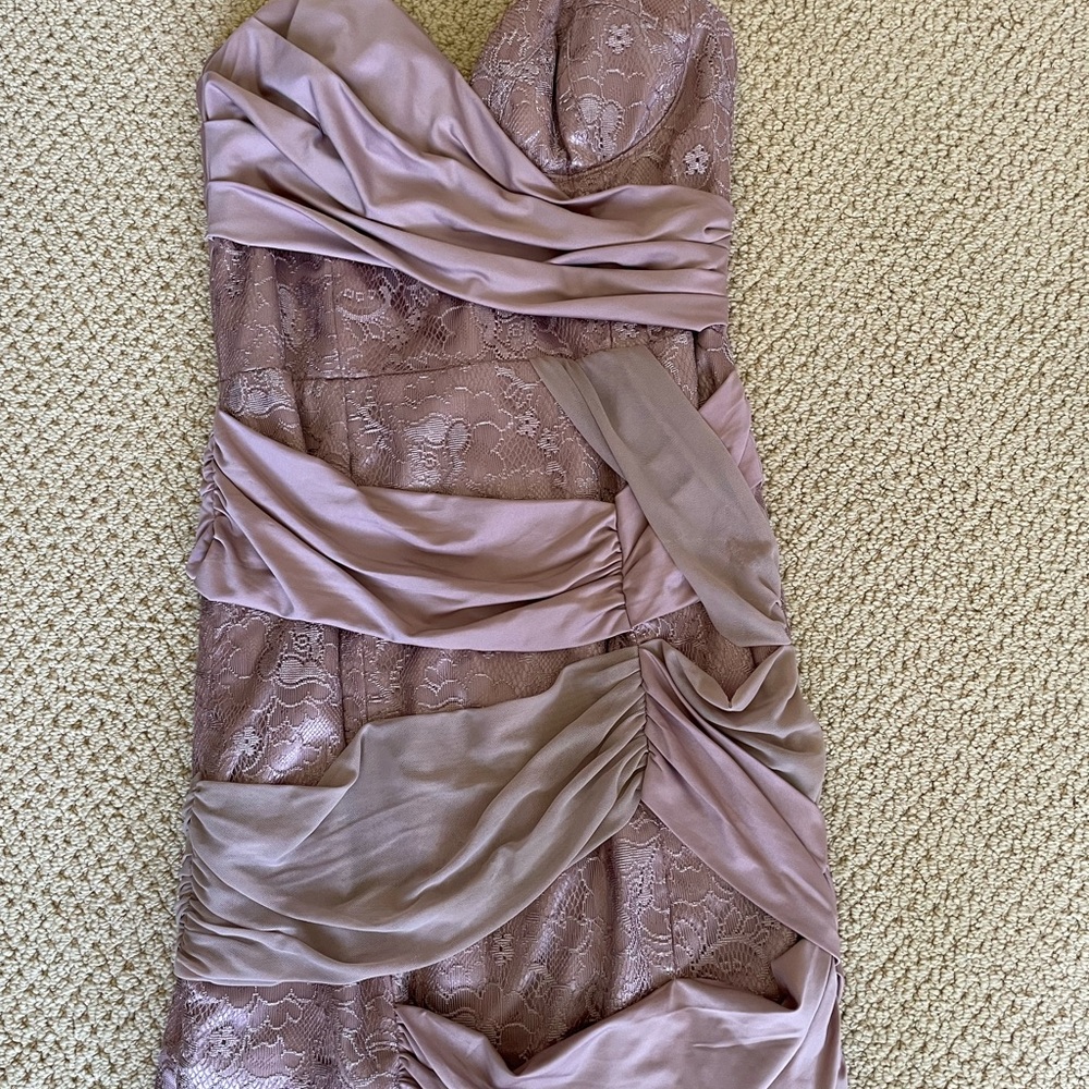 Bebe Bodycon Strapless Wrap Dress